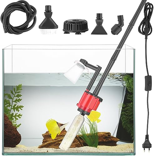 FEDOUR Aquarium-Kiesreiniger, Multifunktioneller elektrischer Aquarium-Wasserwechsler, herausnehmbarer Vakuum-Sandwäscher, Algenreiniger, Wasserdusche-Set