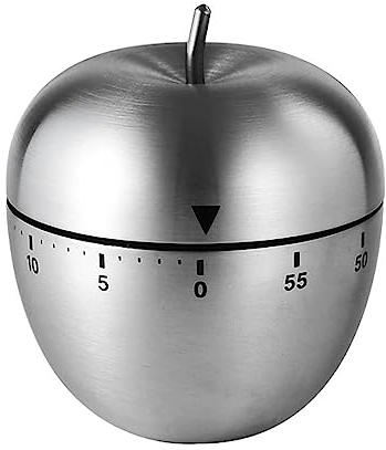 Mobxpar Mechanische Küchentimer Apfel aus Edelstahl, Küche Kurzzeitmesser Apfelförmige lustige Kurzzeitwecker Küche