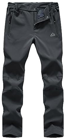 YSENTO Women's Hiking Pants Fleece Lined Winter Snow Ski Insulated Utility Work Dark Grey XS