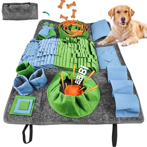 Molbory Schnüffelteppich für Hunde Groß, 75 * 50cm Schnüffelmatte für Hunde, Intelligenzspielzeug Schnüffeldecke, Anti-Rutsch Haustier Schnüffelteppich, Intelligenzspielzeug für Hunde Katzen