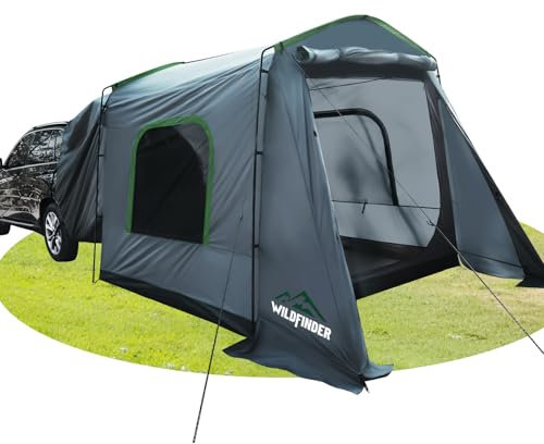 WildFinder SUV Tent, 5-9 Person Rectangle Car Tent for Family, Waterproof & Windproof for Car Camping, Large Camping Tents with Storage Bag, SUV, Van, Jeep, Pickup 8FT L x 10.6FT W x 7.2FT H