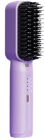 sports flyfree Cordless Hair Straightener Brush Portable Rechargeable Hot Hair Brush for Straightening,Beard, Anti- Scald Hot Comb