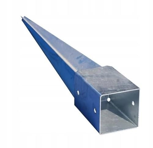 Douille à enfoncer - 80 x 80 mm - Longueur : 750 mm - En acier galvanisé à chaud - Pour poteaux en bois carré - Ancrage au sol pour poteaux en bois