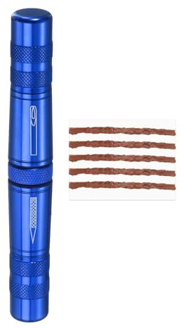 HARFINGTON Tubeless Bike Tire Repair Kit Bike Patch Tool Fix Puncture Flat with Plug Tool and Plugs for MTB Road Bicycle Tires, Blue