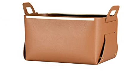 Makeup Organizer Skrivbordsläder med handtag Förvaringskorg Creative Home Kosmetikbricka Vardagsrum Sovrum Vikbar förvaringslåda Sminkbord(B)