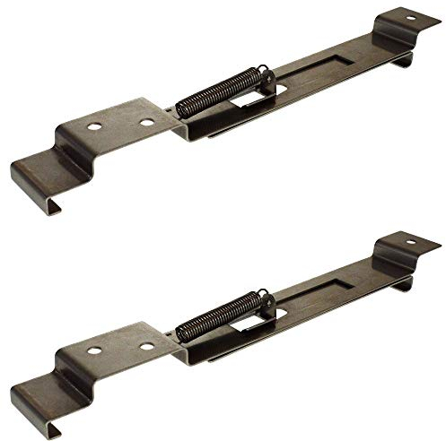 BITS4REASONS - 2 X (1 PAIR) SQUARE RECTANGLE TRAILER NUMBER PLATE HOLDERS CLIPS LICENSE PLATE BRACKETS STAINLESS SPRING LOADED STEEL - ADJUSTABLE UK SIZE PLATE 18-21 CM (180-210 MM) DEPTH