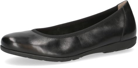CAPRICE Damen Ballerinas aus Leder Flach, Schwarz (Black Nappa), 36 EU