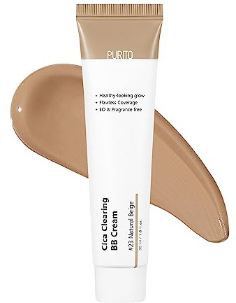 PURITO, Cica Clearing BB Cream, #23 Natural Beige, 1 fl.oz / 30ml, Vegan bb cream, foundation, cruelty free