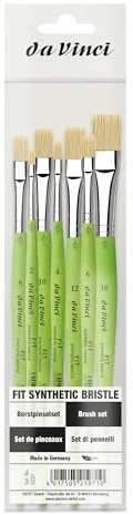 da Vinci, Synthetic Bristle Set, Serie 379, Pinsel-Set, Universalpinsel, für alle Arbeiten, Öl- und Acrylmalerei, Hobby, Schule, Made in Germany, Größen 2, 4, 6, 8, 10, 12, 16