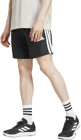 adidas Men's Train Essentials Training 3-Stripes Woven Shorts, Black, S 7 inch