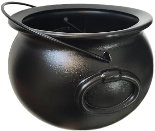 Weduspaty Cauldron, plastpanna, 30 cm (12,6 tum) häxa vattenkokare halloween godisskål hållare plast vattenkokare med handtag knep eller behandlingsfester leveranser halloween dekorationer