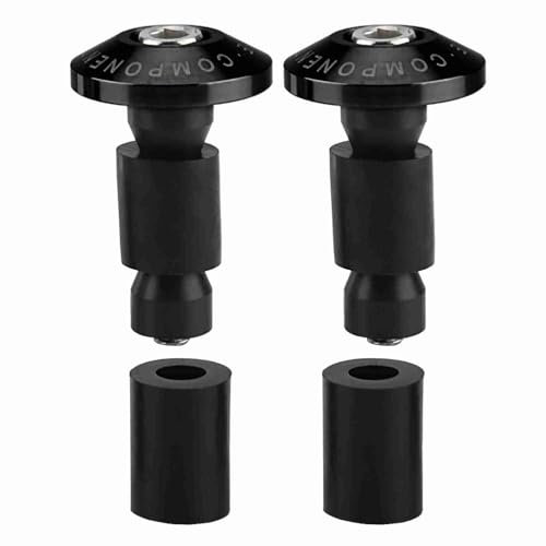 Haosie Handlebar End Caps, 7/8 22mm Motorcycle Handlebar Plug, Motorbike Grip End Plug Caps, Universal, for Racing ATV Offroad (Black)