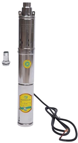 Bomba sumergible para pozos profundos, 370 W, CC 24 V, acero inoxidable, 2 m³/h, altura máxima de extracción 65 m, bomba de agua para pozos, agricultura, jardín, riego