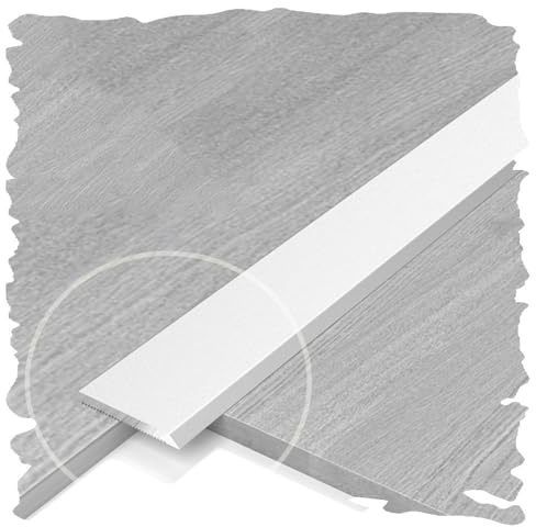 IMUNKT Profilo Di Transizione Autoadesiva 90cm Striscia Di Transizione In Alluminio Strisce Di Copertura Per Pavimenti/soglie Di Porte/muri, Larghezza 1-6cm Striscia Di Separazione Piatta(Silver,W60mm