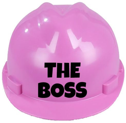 Children's Hard Hat The Boss Kids, Toddler Safety Construction Helmet With Chin Strap One Size Easy Ratchet Handle Adjustment 1-12 Years Approx