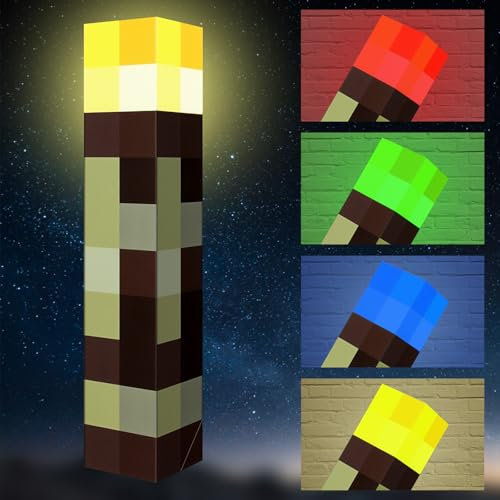 HOTUT Lampe Murale en Forme de Torche 28cm, Éclairage Mural Cadeau pour Enfants, Lampe de Nuit Rechargeable avec USB pour costumade, chambre d'enfant, salon, salle de jeu