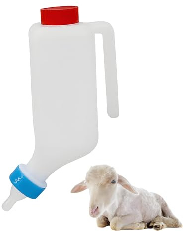 Biberón de cordero, botella de alimentación de cordero - Botella de leche de alimentación de cordero con mediciones | Gran capacidad de cabra para niños alimentador de alimentación animal pezón de lec