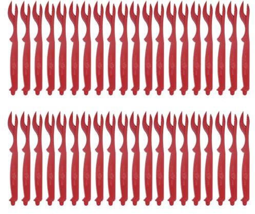Sourcingmap - 40 piezas de galletas de patas de cangrejo, tenedores y púas a granel para langosta, cangrejo, cangrejo, cangrejo, gambas y camarones, mariscos, cuchillo de fácil apertura (rojo)