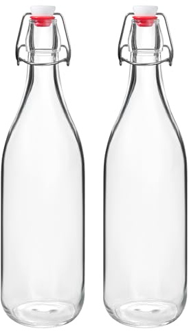 JOBVERT Swing Top Bottles 33oz,2 Pack Glass Brewing Bottles with Airtight Grolsch Closures, Reusable for Kombucha, Beer, Cold Brew, Homemade Beverages Storage