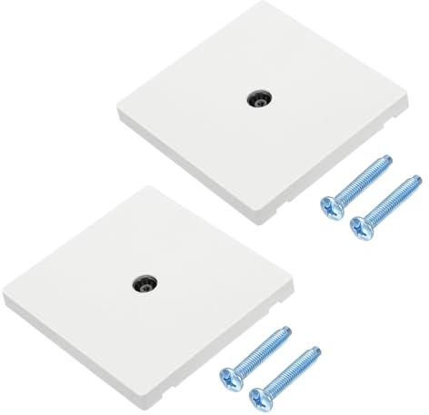 sourcing map 2 Pcs TV Aerial Socket, TV/FM Coaxial Socket Plate, Single Port Coax Wall Face Plate with M4 Screw for Home Office Television Radio Connections, 90 x 86 mm, White