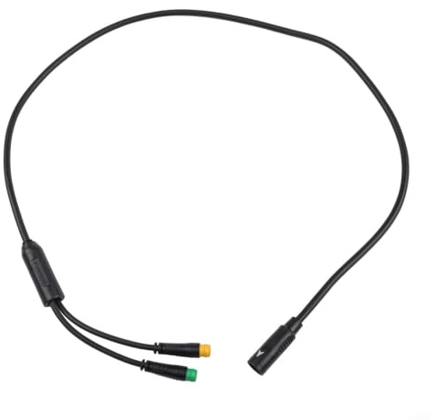 Dolvitrny Ebike Cable 1 a 2 para BBS01 -BBS02 - Motor de transmisión media, arnés de cableado impermeable con pantalla - plomo, conector de luz de freno del acelerador para bicicleta eléctrica, (negro