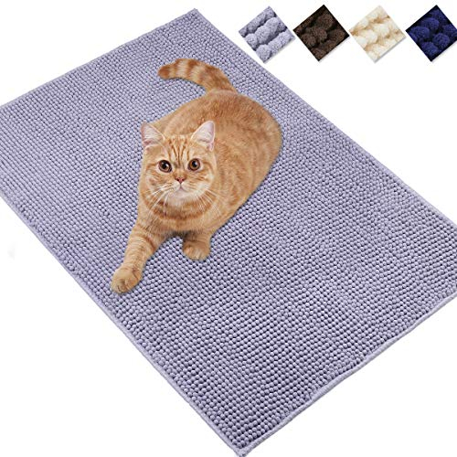 VIVAGLORY Cat Litter Mat Softgrip Litter Trapping Mat, 35× 25, Grey