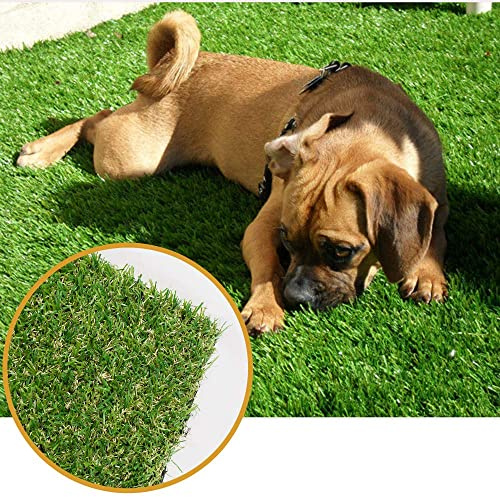 Griclner Artificial Grass Lawn Turf 4 FT x 7 FT(28 Square FT) 0.8inch Realistic Synthetic Grass Mat, Indoor Outdoor Garden Lawn Landscape for Pets,Fake Faux Grass Rug with Drainage Holes