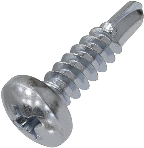AERZETIX - Juego de 100 - Tornillo para chapa Autoperforante - Cabeza cilíndrica abombada - Ø4.8x19mm - DIN 7504 N - Acero galvanizado - Huella Cruciforme - Bricolaje - Renovación - C44729