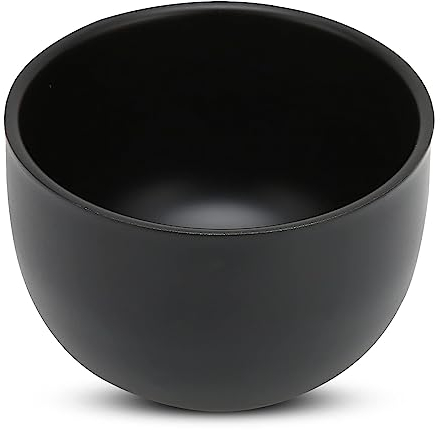 Agatige Ciotola per sapone da barba per uomo, tazza per schiuma da barba in acciaio inox per creare una ricca crema da barba e mantenere la schiuma calda (nero)