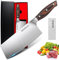MOSFiATA Cuchillo de Cocina Chino Cuchillo Carnicero con Mango de Madera Ergonómico, Longitud de la Hoja 20cm