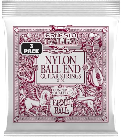 Ernie Ball Ernesto Palla Black and Gold Ball-End Nylon Classical Guitar Strings 3-Pack