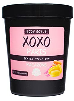 XOXO | Scrub Corpo esfoliante peli incarniti | Rimodellante Anticellulite | Arricchito con Burro di Karitè | Vegan NO SLS NO Parabeni | Per Tutti i Tipi di Pelle 1x200ml (Macarons)