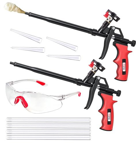 Spray Foam Gun Foam Dispensing Gun Teflon-Coated Heavy Duty Expanding Foam Gun Insulation, for Caulking and Sealing Projects Spray Applicator Nozzle 2pack