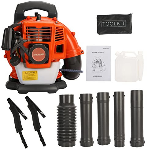 Soffiatore a benzina a zaino da 52 cc, potente motore raffreddato ad aria a 2 tempi, 1,25 KW/1,7 HP, 550 CFM, per giardino, prato, neve, polvere