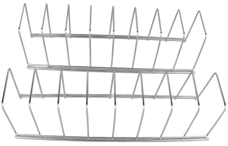 Ausla 2 Stück Abtropfgestelle, Topfdeckel-Organizer für Küchentisch, Edelstahl, Tellerhalter Vertikales, Regal für Schüsseln, Geschirr, Teller