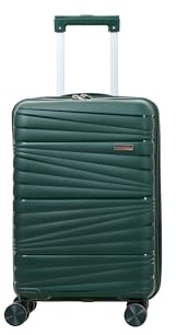 Pierre Cardin - Valigia Trolley rigido con rotelle girevoli 55x38x20 (Verde petrolio)