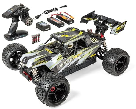 Carson 500409087 1:8 Virus Race 4.3 4S brushless 100% RTR vit - RC Buggy, fjärrstyrd bil, offroad, hög kvalitet, RC fordon, RC bil 80 km/h, RC bil