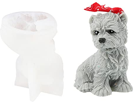 silikonform hund gjutform tvålformar för söta hundar, gör-det-själv silikon ljusform hantverk silikonformar, pudel silikonformar, hartsprydnader, gör-det-själv choklad