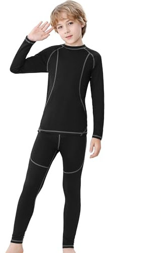 Terecey Thermounterwäsche Kinder Fussball Funktionsunterwäsche Jungen Skiunterwäsche Mädchen Atmungsaktiv Warme Unterwäsche für Radfahren Ski