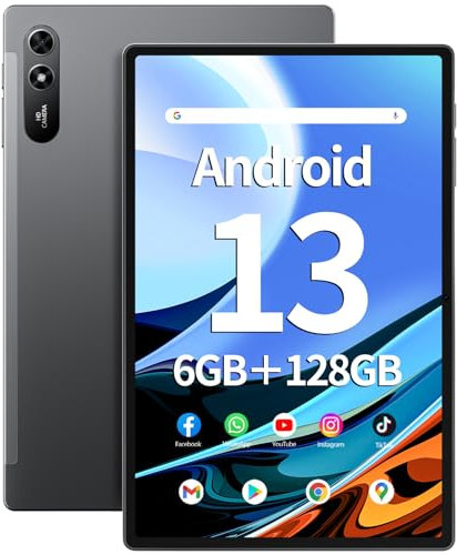SGIN Tablet 10.51 Inch Android 13 Tablet PC 6GB RAM 128GB Storage, 1200 * 1920 FHD IPS Display, Octa-core Processor, Dual Camera(5MP+13MP), WiFi, Bluetooth, GPS, Type-C, GPS, 6200mAh Battery