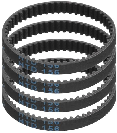 sourcing map 4 cinghie dentate HTD-3M in gomma a 52 denti, 156 mm di lunghezza x 6 mm di larghezza x 2,4 mm di altezza, puleggia ad anello chiuso, cinghia dentata