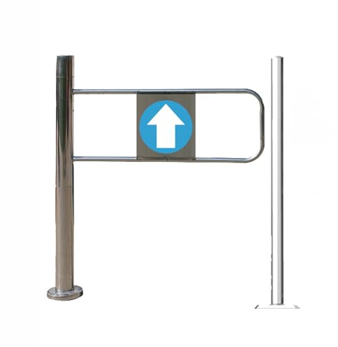 Portail à double battant en acier inoxydable pour supermarchés et bibliothèques - Porte d'accès unidirectionnel - Portail d'entrée commerciale robuste (gauche 100 x 97 cm)