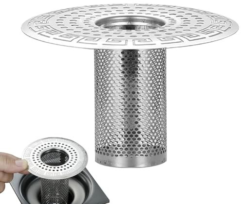 TyCylKu Filtro Di Scarico A Pavimento In Acciaio Inossidabile, Acciaio Inossidabile 304 Raccogli Capelli Per Scarico Doccia, Tappo Per Lavandino Del Bagno Per Pavimento, Lavabo, Tubo