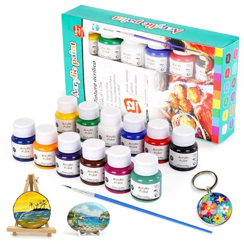 TOVIKI Pintura Acrílica 12 Colores 25ml para Manualidades