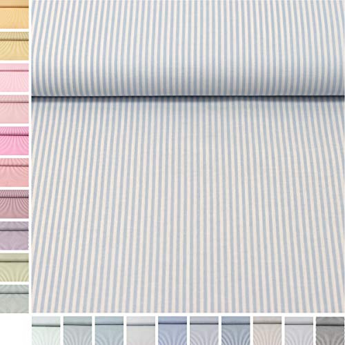 MAGAM-Stoffe Mona Streifen Kinder Baumwollstoff Oeko-Tex Meterware 50cm (14. Hellblau)