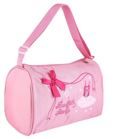 da Ballo per Ragazze, Rosa Cross Body Danza Bag con Ricamo, Grande Capacità Regolabile per Ballerina Borsa a Tracolla, Stile Principessa per Bambini Ballerina Balletto Sportiva