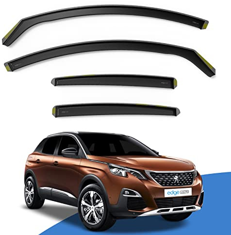 EdgeVisors Wind Deflectors for Peugeot 3008 MK2 5 Door SUV (2017-2023) 4pc Set | In-Channel Rain Guards & Accessories