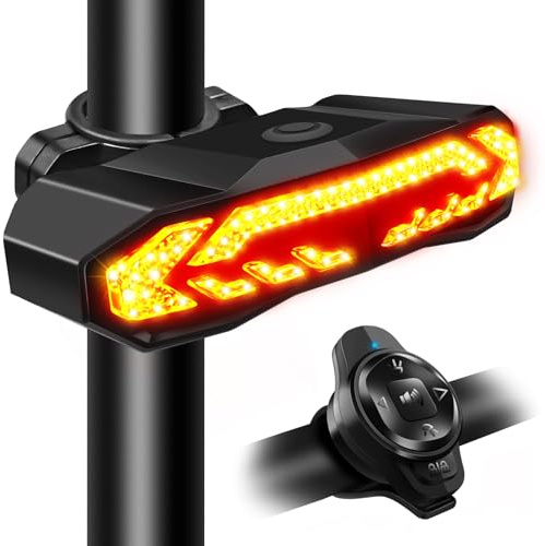 NineLeaf Bike Turn Signals, Ebike Brake Light with Turn Signals,Tail Light Kit for Bicycle,Auto On/Off Electric Bell Automatic Brake Light Remote Control Rear Light USB Rechargeable IP65 Waterproof