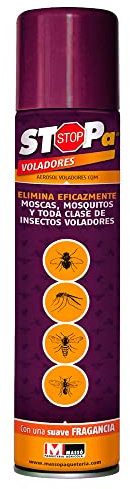 STOPA VOLADORES 750 ml - Masso. Insecticida en aerosol para voladores, elimina eficazmente moscas, mosquitos y toda clase de insectos voladores. Suave fragancia.