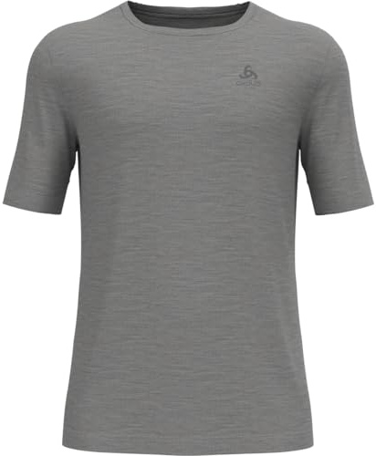 Odlo Men Functional Underwear Short Sleeve Shirt MERINO 200, odlo steel grey melange, S